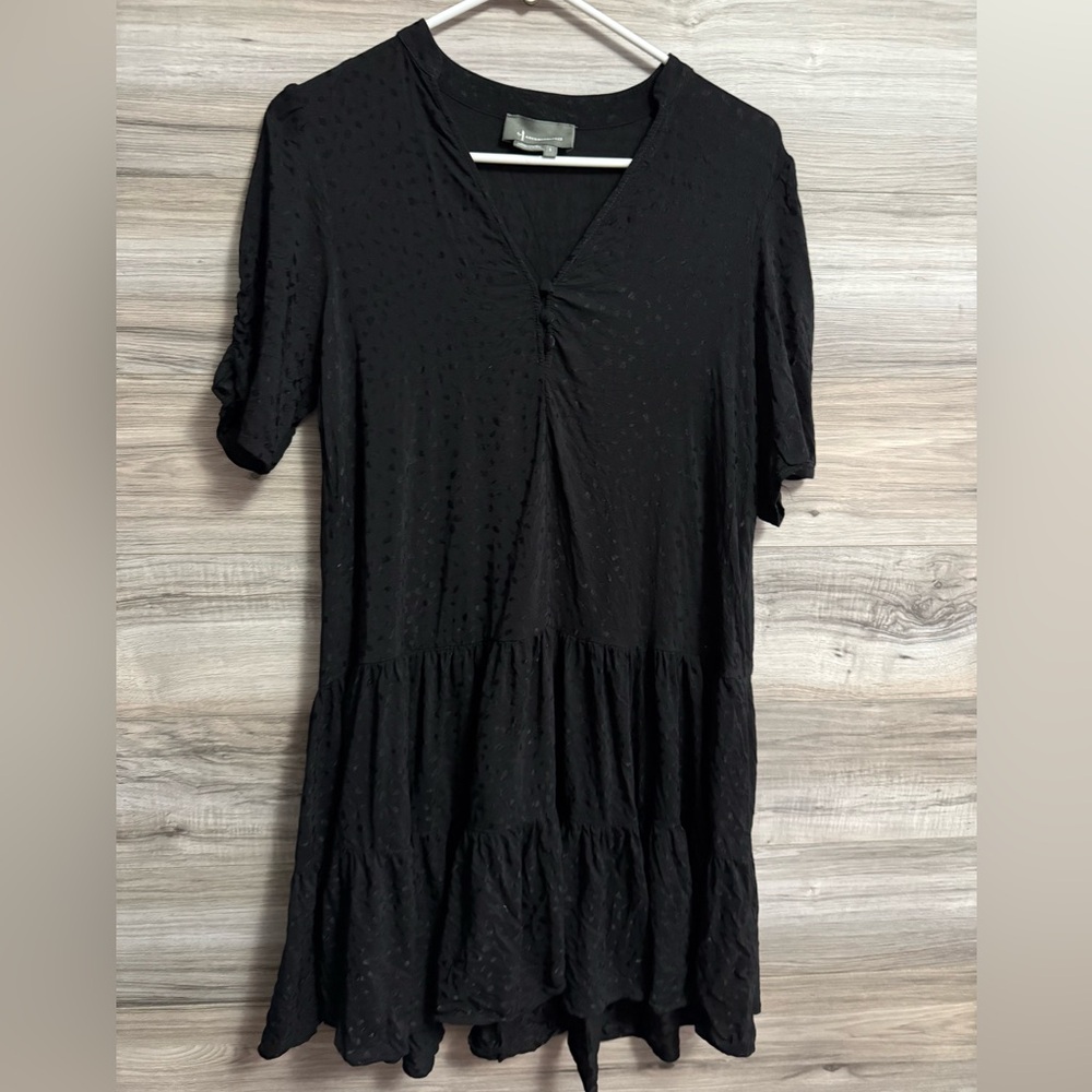Anthropologie Tiered Tunic Babydoll Dress Black